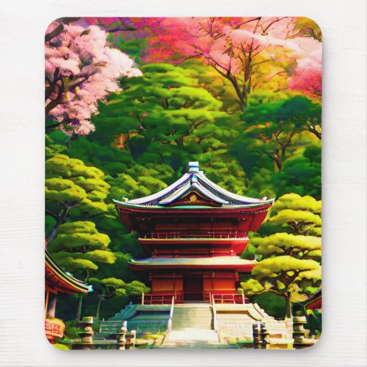 桜の寺 マウスパッド (正面)