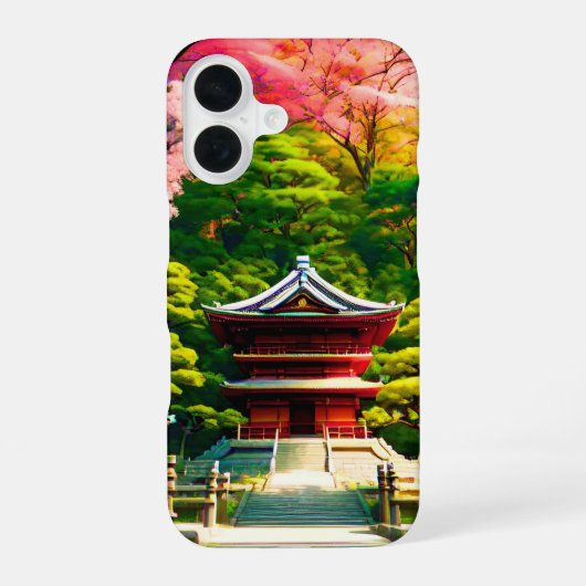 桜の寺 iPhone 16ケース (裏面)