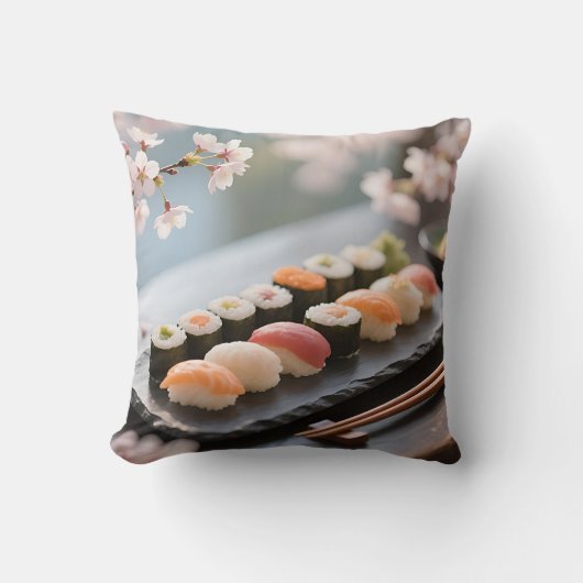 桜の寿司盛り合わせ クッション (正面)