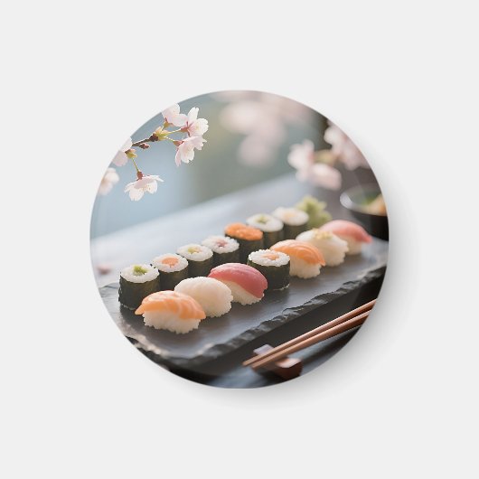 桜の寿司盛り合わせ マグネット (正面)