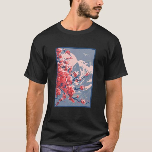 桜の山 Tシャツ (正面)