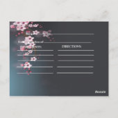 桜の幾何学的なデザインを取り入れた  ウェディングシャワーのためのレシピ ポストカード (裏面)