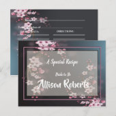 桜の幾何学的なデザインを取り入れた  ブライダルシャワーのレシピ ポストカード (正面/裏面)