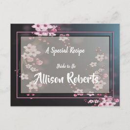 桜の幾何学的なデザインを取り入れた ブライダルシャワーのレシピ ポストカード