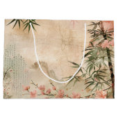 桜の庭園の風景 (1) ラージペーパーバッグ (裏面)