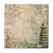 桜の庭園の風景 (2) タイル (正面)