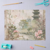 桜の庭園の風景 (3) 薄葉紙 (クラフト)