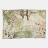 桜の庭園の風景 (4) キッチンタオル (横)