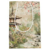 桜の庭園の風景 (4) ミディアムペーパーバッグ (正面)