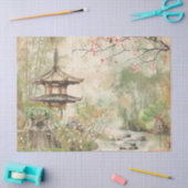 桜の庭園の風景 (4) 薄葉紙 (クラフト)