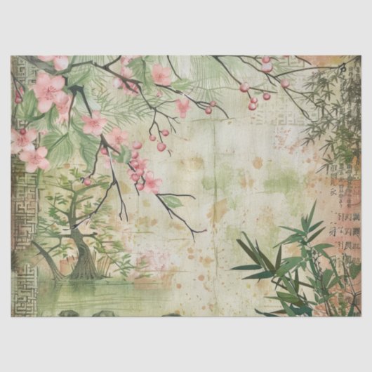 桜の庭園の風景 (5) 薄葉紙 (正面)