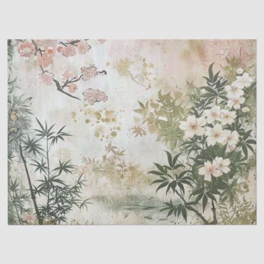 桜の庭園の風景 (6) 薄葉紙 (正面)