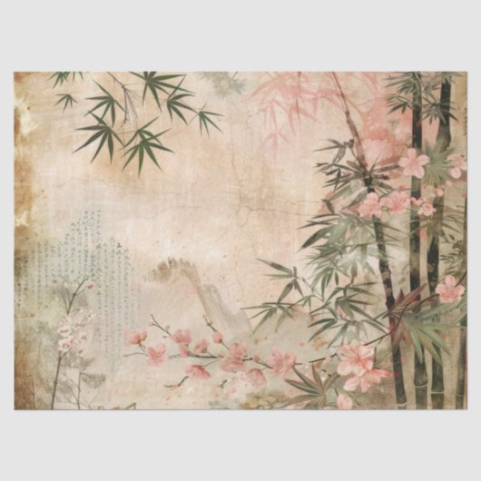 桜の庭園シーン (1) 薄葉紙 (正面)