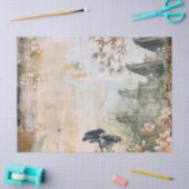 桜の庭園シーン (7) 薄葉紙 (クラフト)