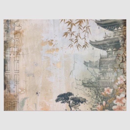 桜の庭園シーン (7) 薄葉紙 (正面)