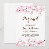 桜の延期結婚発表 招待状 (正面/裏面)
