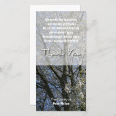 桜の悔やみや弔慰は写真カード感謝していしています サンキューカード (正面/裏面)