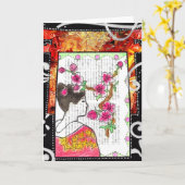 桜の挨拶状 カード (黄色い花)