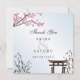 桜の日本さくら祭りアジアンウェディング サンキューカード