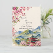 桜の日本さくら 保存する日付 招待状 (スタンド正面)