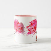 桜の日本のな桜の芸術 ツートーンマグカップ (中央)