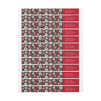 桜の日本人のデザインの覆いの差出人住所 ラップアラウンドラベル