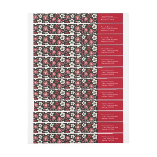 桜の日本人のデザインの覆いの差出人住所 ラップアラウンドラベル (シート)