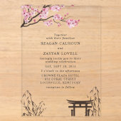 桜の日本式ウェディング アクリル招待状 (正面)