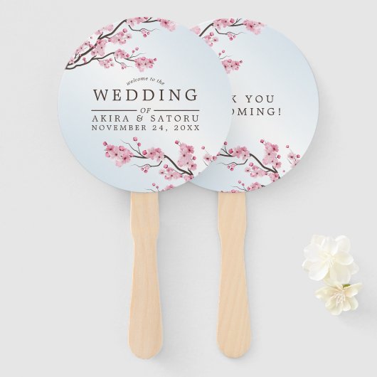 桜の日本式結婚式 ハンドファン (正面&裏面)