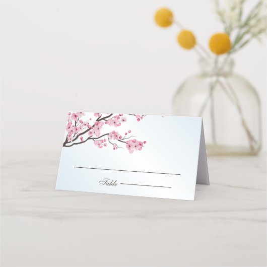 桜の日本式結婚式 プレイスカード (正面)