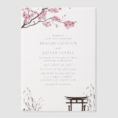 桜の日本式結婚式 ベラム紙招待状 (正面)