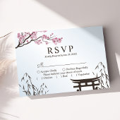 桜の日本式結婚式 出欠カード