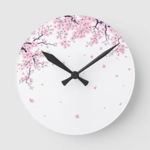 桜の日本美術トートバッグ ラウンド壁時計