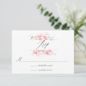 桜の春の結婚式フォト 出欠カード (スタンド正面)