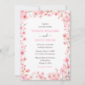 桜の春の結婚式 招待状 (正面)
