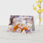 桜の晴れた日に印象的な春の花 カード (黄色い花)