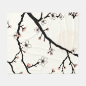 桜の月 minimal パターン フリースブランケット (正面(横))