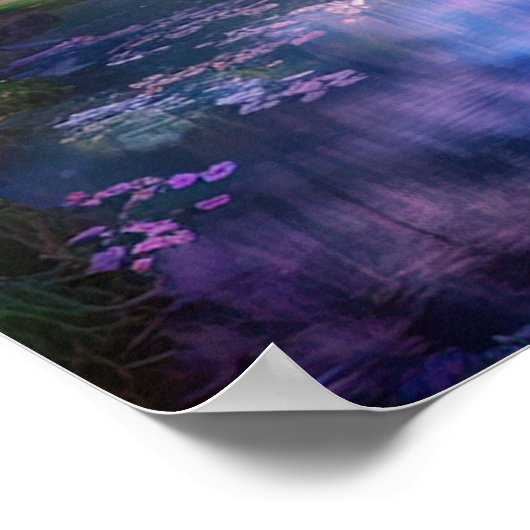 桜の木々が穏やかな流れを受け入れる ポスター (角)