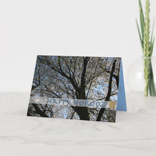桜の木とノルーズのグリーティングカード シーズンカード (正面)