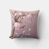 桜の木のアメリカ人のMoJoの枕のフクロウ クッション (正面)