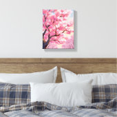 桜の木のピンクの花の絵 キャンバスプリント (インサイチュ (寝室))