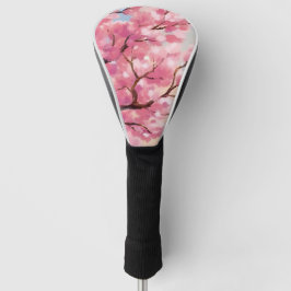 桜の木のピンクの花の絵 ゴルフヘッドカバー