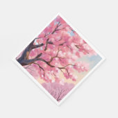 桜の木のピンクの花の絵 スタンダードランチョンナプキン (角)