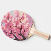 桜の木のピンクの花の絵 卓球ラケット (横)