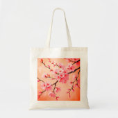 桜の木の山湖トートバッグ | 日本の桜 トートバッグ (正面)
