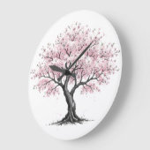 桜の木の時計 ラージ壁時計 (傾斜)