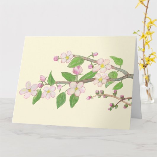 桜の木の枝 カード (黄色い花)