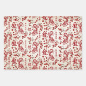 桜の木の花と竜のシンボル ラッピングペーパーシート (正面)