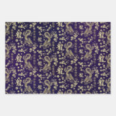 桜の木の花と竜のシンボル ラッピングペーパーシート (正面2)