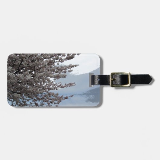 桜の木の芸術の荷物のラベル ラゲッジタグ (正面横)